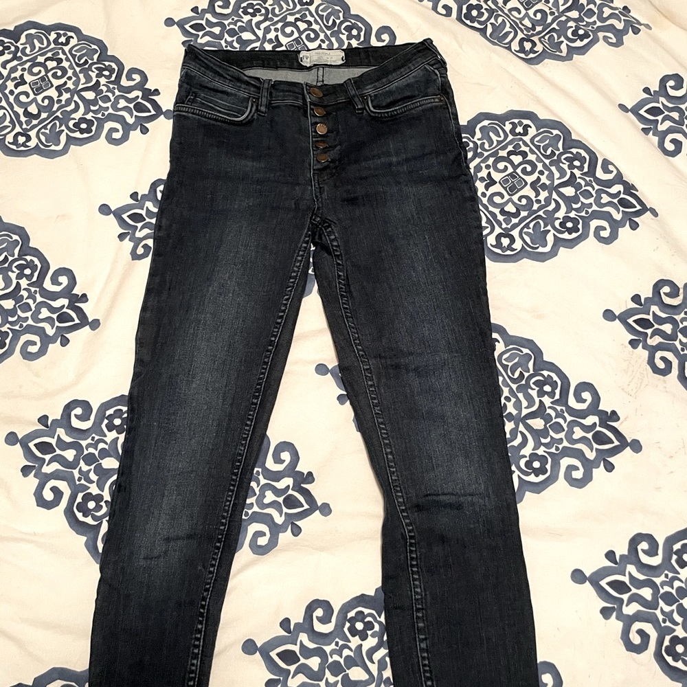 Free People Raw Hemmed Stetch Crop Jeans Size 27